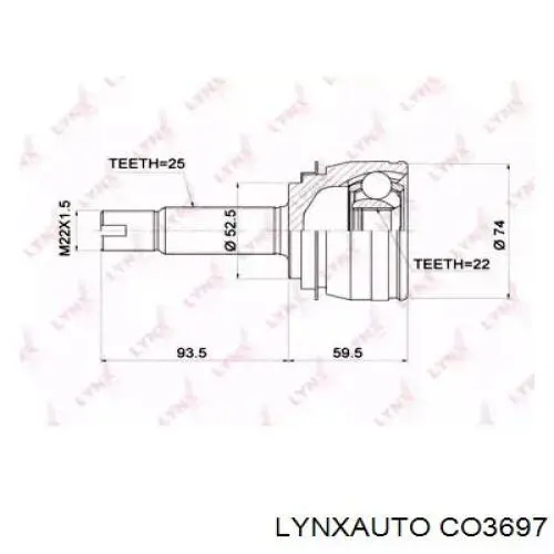 ШРУС наружный передний CO3697 Lynxauto