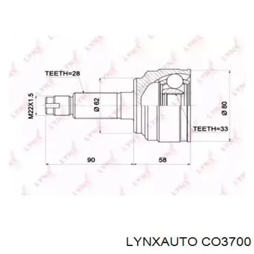 ШРУС наружный передний CO3700 Lynxauto