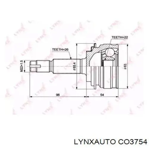 ШРУС наружный передний CO3754 Lynxauto