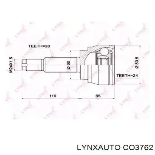 ШРУС наружный передний CO3762 Lynxauto