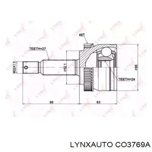 ШРУС наружный передний CO3769A Lynxauto