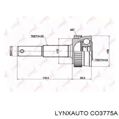 ШРУС наружный задний CO3775A Lynxauto