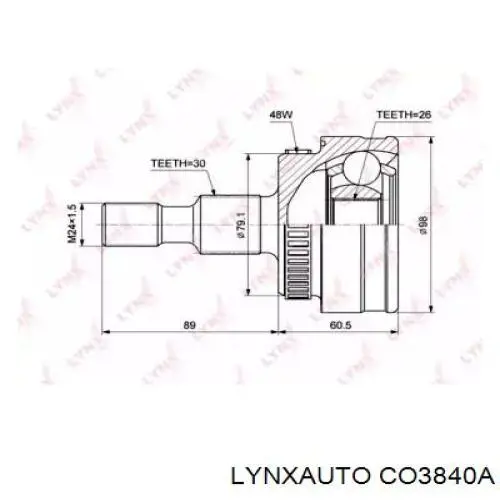 CO3840A Lynxauto junta homocinética externa dianteira