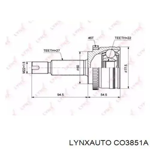 ШРУС наружный передний CO3851A Lynxauto