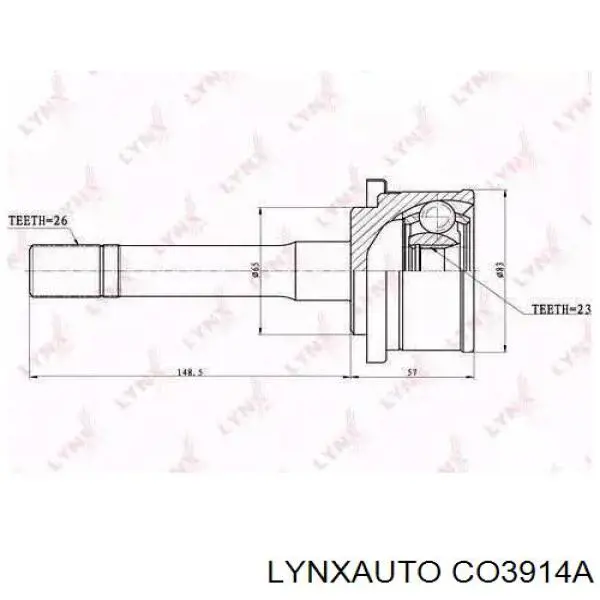 ШРУС наружный передний CO3914A Lynxauto