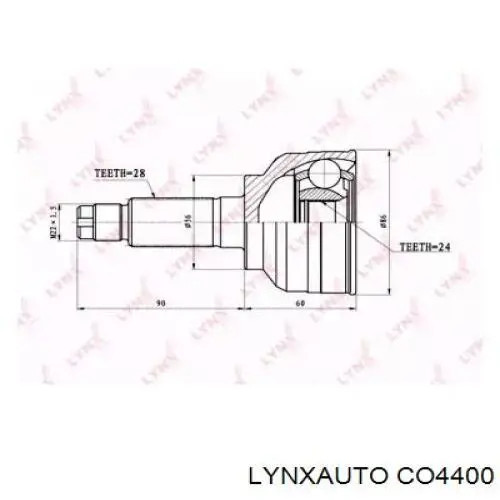 ШРУС наружный передний CO4400 Lynxauto