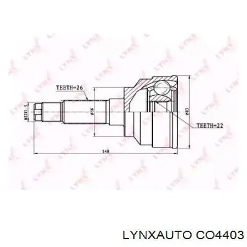 ШРУС наружный передний CO4403 Lynxauto