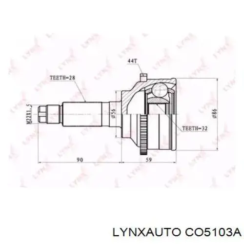 ШРУС наружный передний CO5103A Lynxauto