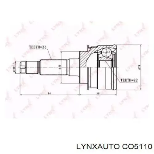 ШРУС наружный передний CO5110 Lynxauto