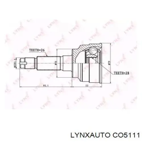 ШРУС наружный передний правый CO5111 Lynxauto