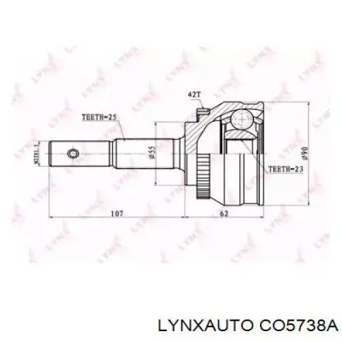 ШРУС наружный передний CO5738A Lynxauto