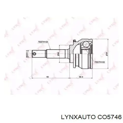 ШРУС наружный передний CO5746 Lynxauto