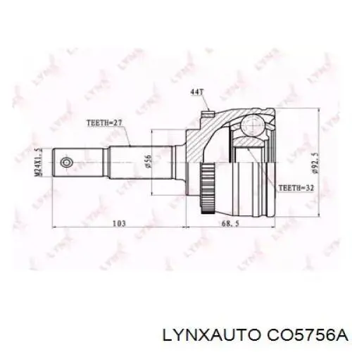 ШРУС наружный передний CO5756A Lynxauto