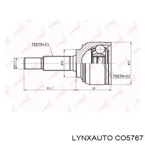 ШРУС наружный передний CO5767 Lynxauto