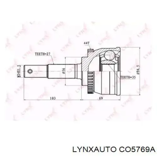 ШРУС наружный передний CO5769A Lynxauto