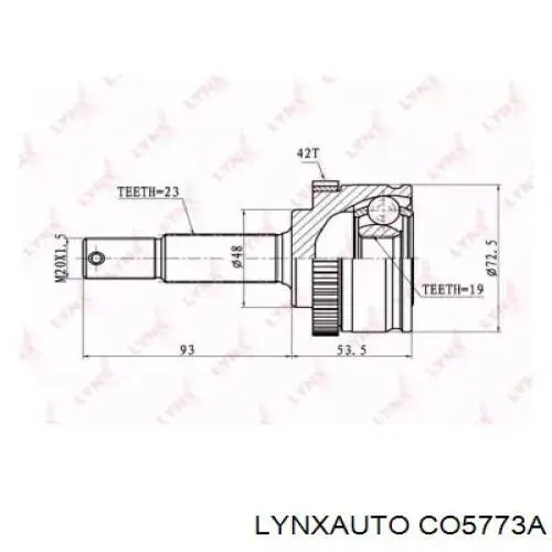 ШРУС наружный передний CO5773A Lynxauto