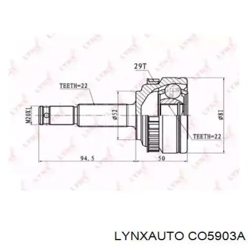 CO5903A Lynxauto шрус наружный передний