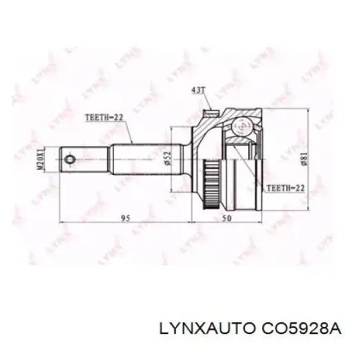 CO5928A Lynxauto шрус наружный передний