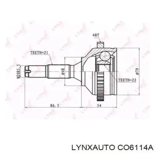 ШРУС наружный передний CO6114A Lynxauto