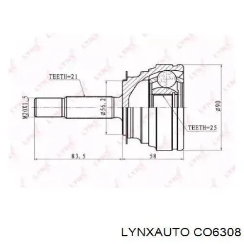 ШРУС наружный передний CO6308 Lynxauto