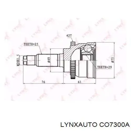 ШРУС наружный передний CO7300A Lynxauto