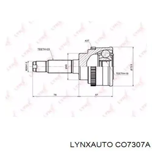 ШРУС наружный передний CO7307A Lynxauto