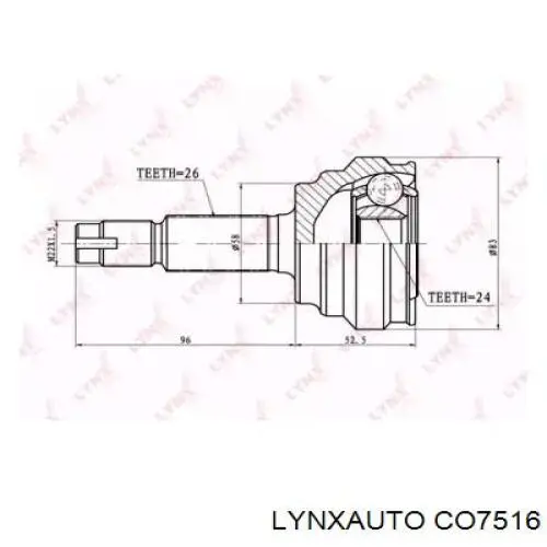 ШРУС наружный передний CO7516 Lynxauto