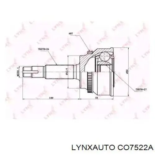 ШРУС наружный передний CO7522A Lynxauto