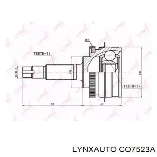 ШРУС наружный LYNXAUTO CO7523A