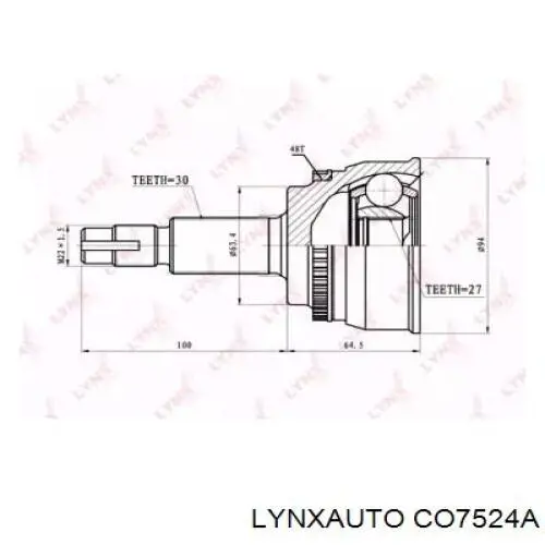 ШРУС наружный передний CO7524A Lynxauto