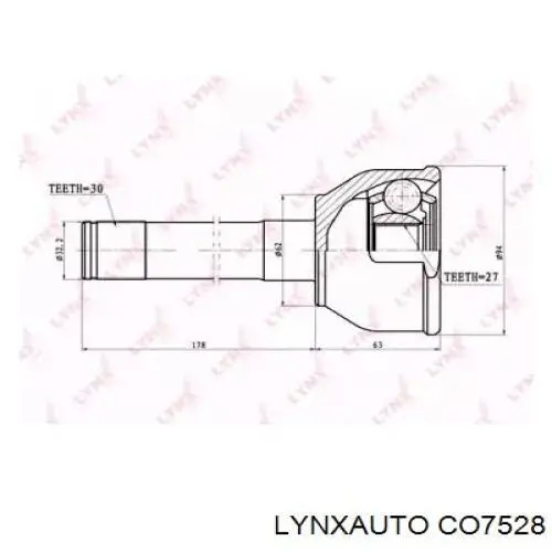 ШРУС наружный передний CO7528 Lynxauto