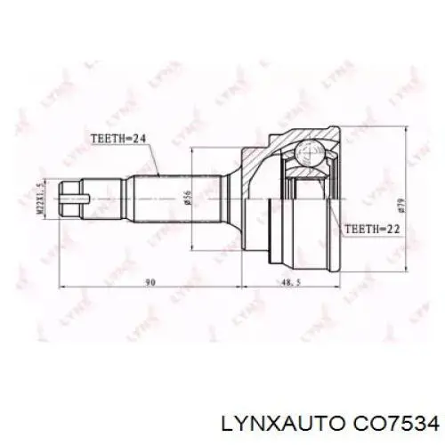 CO7534 Lynxauto junta homocinética externa dianteira