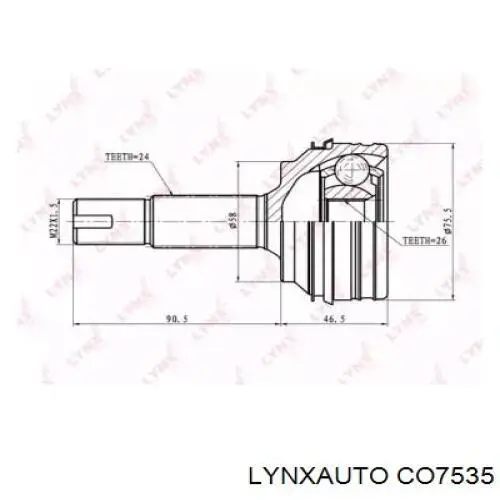 ШРУС наружный передний CO7535 Lynxauto