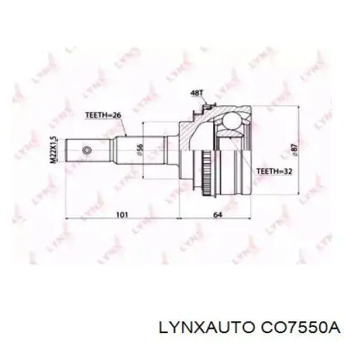 ШРУС наружный передний CO7550A Lynxauto