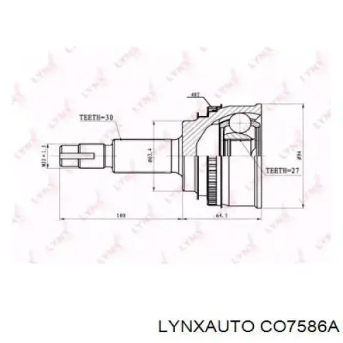 ШРУС наружный передний CO7586A Lynxauto