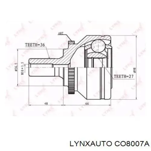 ШРУС наружный передний CO8007A Lynxauto