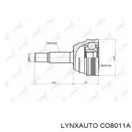 CO8011A Lynxauto шрус наружный передний