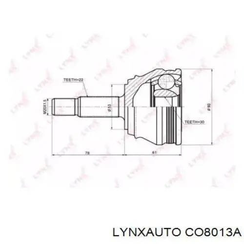 CO8013A Lynxauto шрус наружный передний