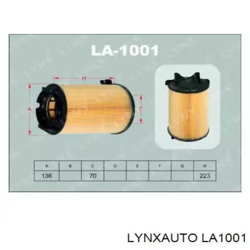 LA-1001 Lynxauto воздушный фильтр