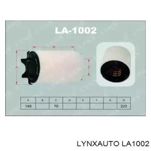 LA1002 Lynxauto воздушный фильтр