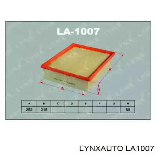 LA1007 Lynxauto воздушный фильтр