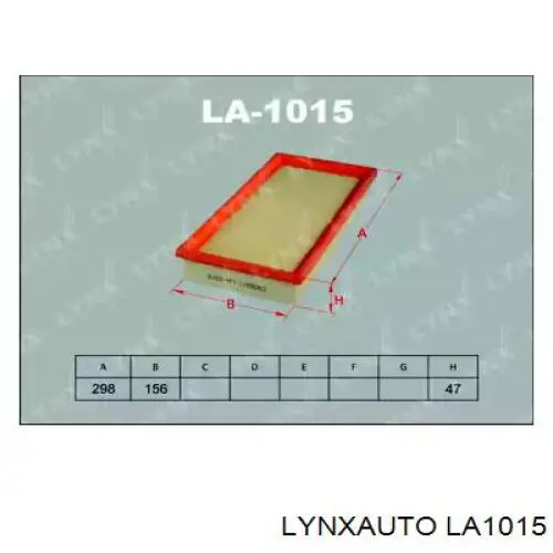 LA1015 Lynxauto воздушный фильтр