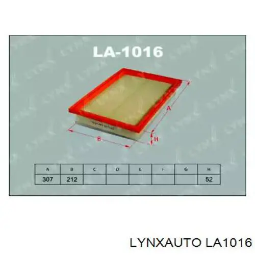 LA1016 Lynxauto воздушный фильтр