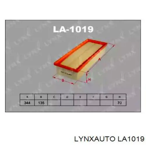 LA1019 Lynxauto воздушный фильтр