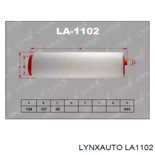 LA1102 Lynxauto воздушный фильтр