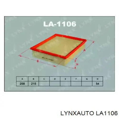 LA1106 Lynxauto воздушный фильтр