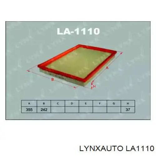 LA1110 Lynxauto воздушный фильтр