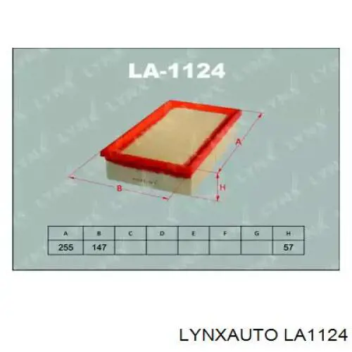LA1124 Lynxauto воздушный фильтр