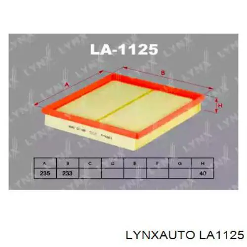 LA1125 Lynxauto воздушный фильтр