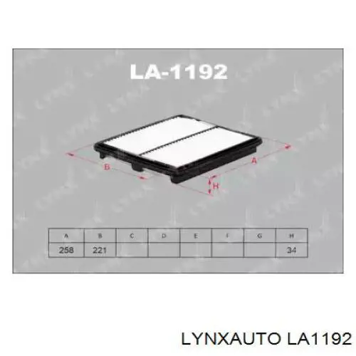 LA1192 Lynxauto воздушный фильтр
